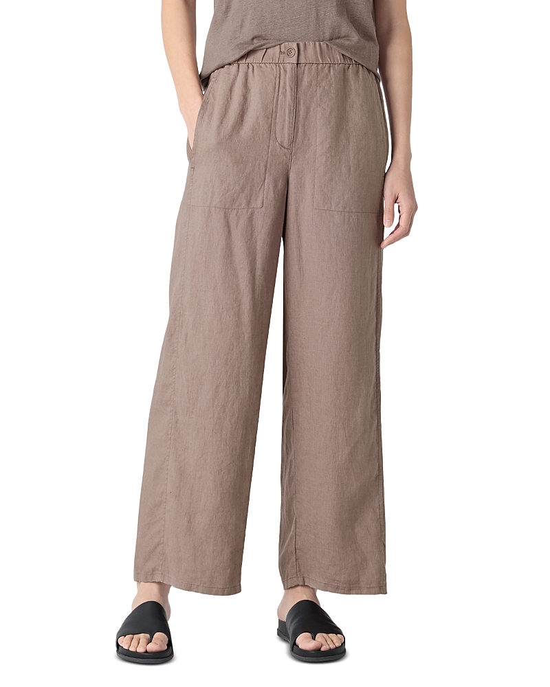 EILEEN FISHER LINEN WIDE ANKLE PANTS
