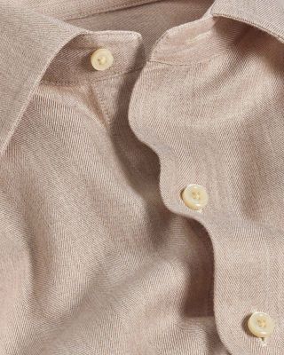 Regular Fit Herringbone Sport Shirt