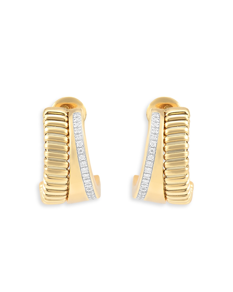 Alberto Milani 18k Yellow Gold Via Mercanti Diamond Hoop Earrings In Gold
