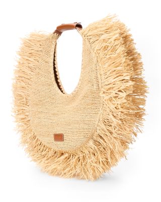 Large Raffia Moon Tote