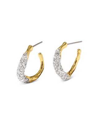 Solanelas Crystal Twist Mini Hoop Earrings