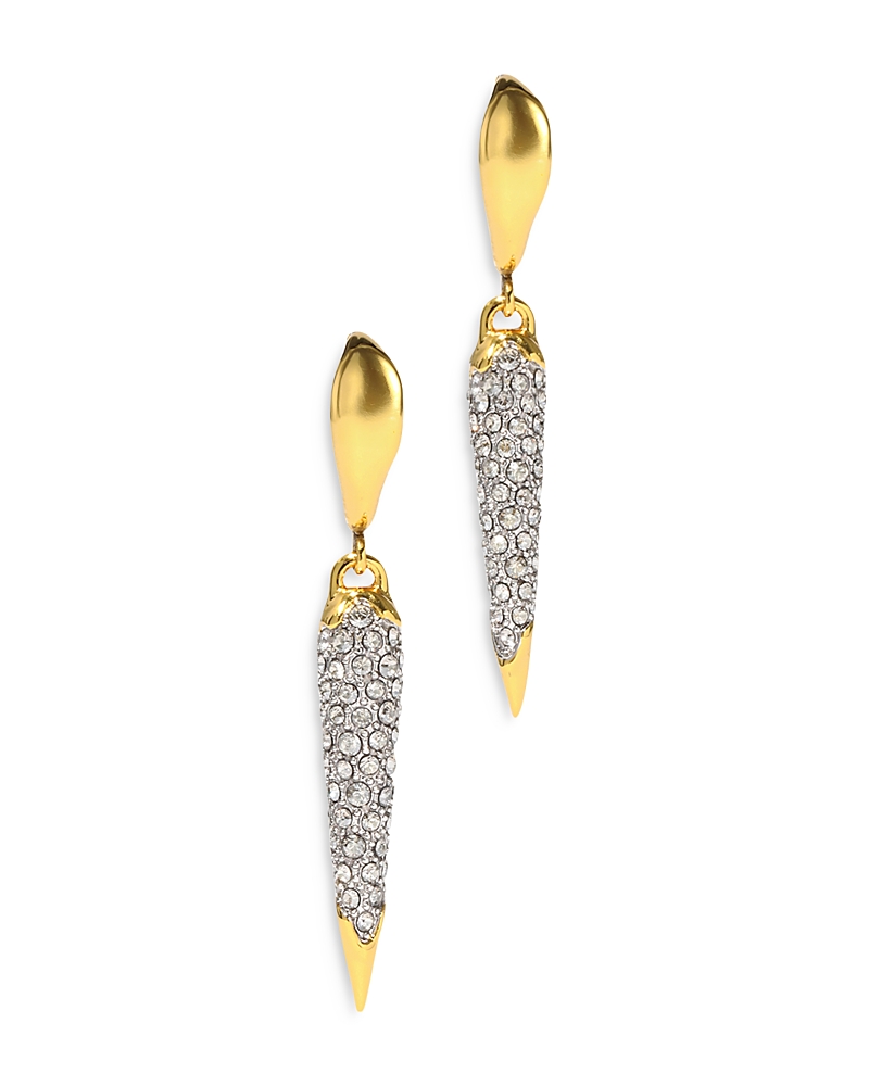 Alexis Bittar Solanales Crystal Spear Earrings In Gold