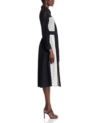 Color Blocked Lace Tailored Jacket Dress