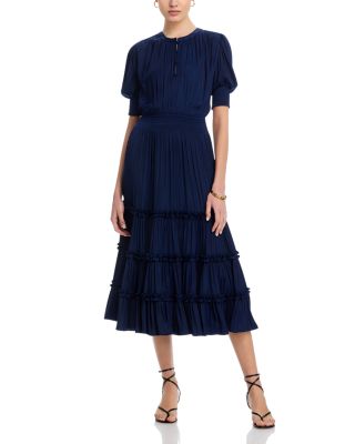 T Tahari - Elbow Sleeve Airflow Dress