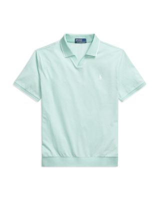 Short Sleeve Tonal Jacquard Mesh Polo Shirt