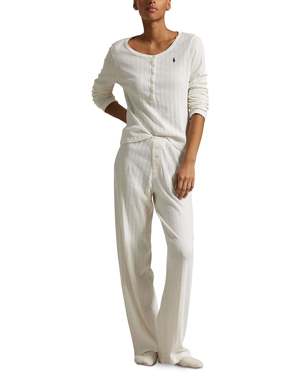 Polo Ralph Lauren Henley Wide Leg Pajama Set