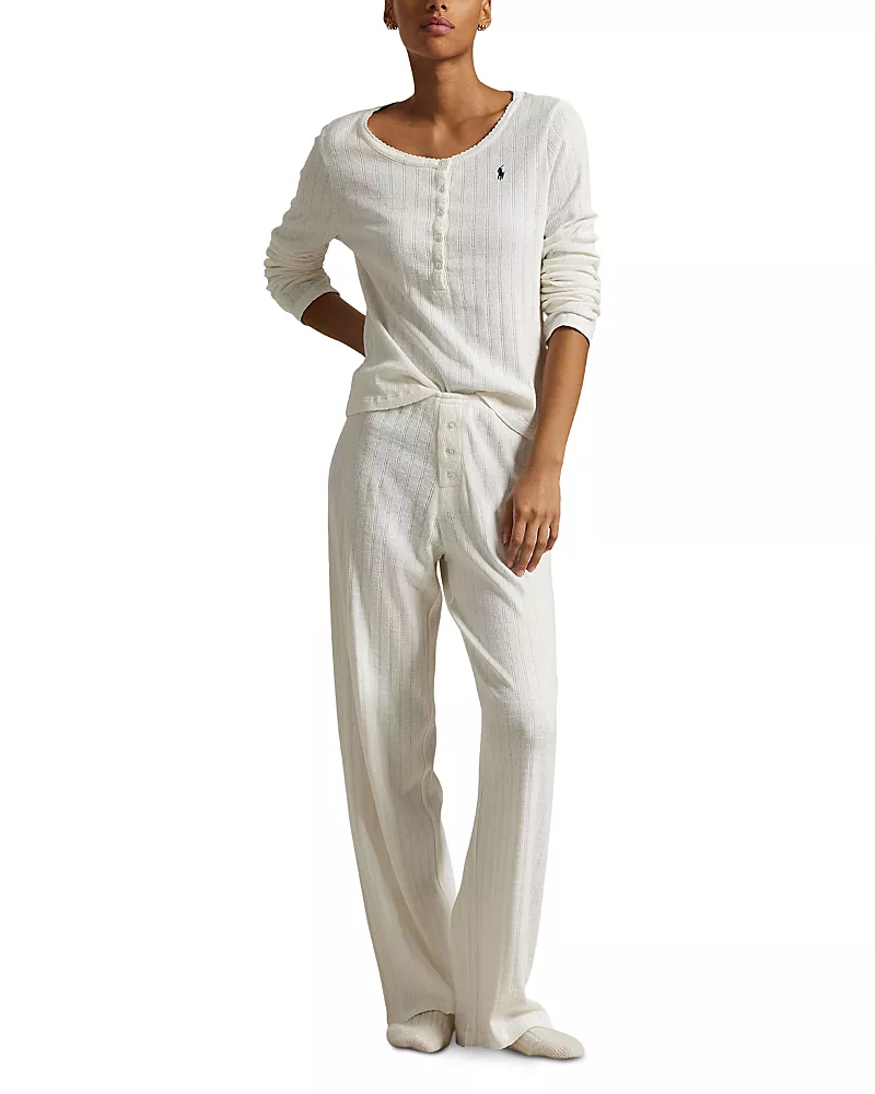Polo Ralph Lauren Henley Wide Leg Pajama Set