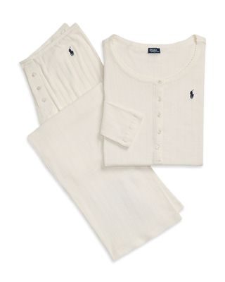 Henley Wide Leg Pajama Set