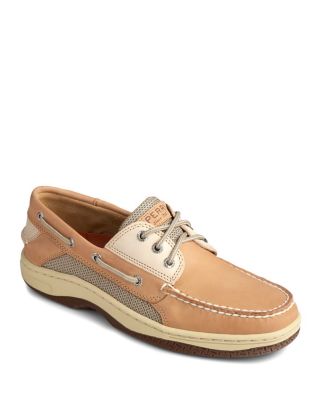Men&#39;s Three Eye Light Brown Leather Boat Shoe