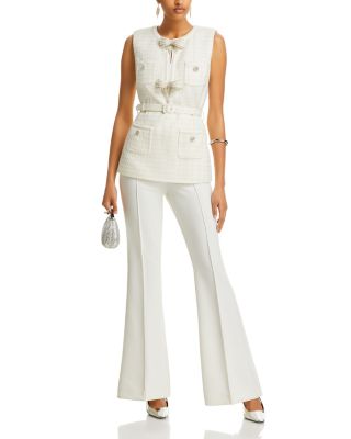 Boucl&eacute; Embellished Bow Jumpsuit