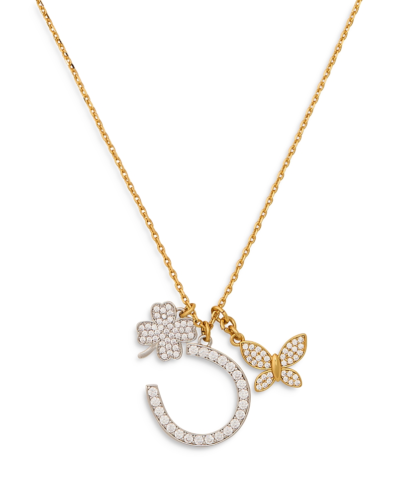 Kate Spade Lucky Charm Statement Pendant In Two Tone