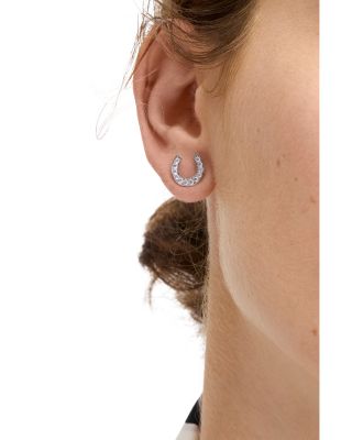 Pav&eacute; Horseshoe Stud Earrings