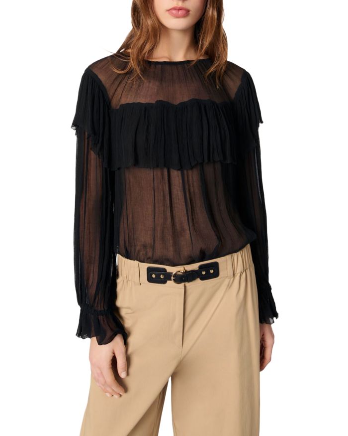 Ruffled Chiffon Top