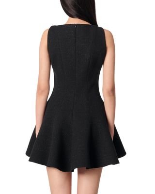 Short Flared Tweed Dress