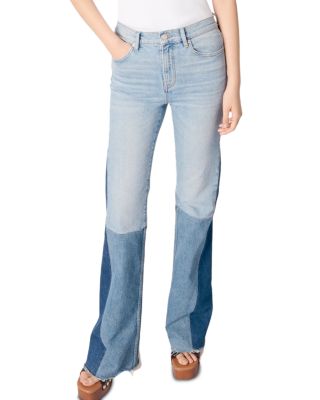 Maje - Tricolour Patchwork Jeans in Blue Jean