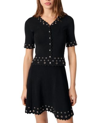 Crop Eyelet Cardigan 