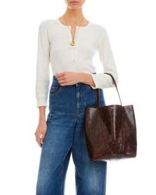 Medium Spin Tote in Croc-Embossed