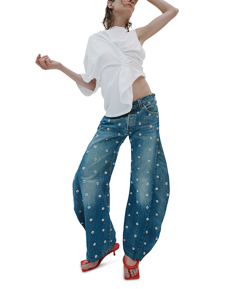 A.w.a.k.e. A. W.a. K.e. Mode Organic Cotton Asymmetric Knot Top In White