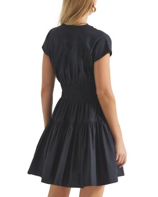 Tora V Neck Smocked Poplin Dress