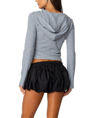 Hooded Henley Waffle Top