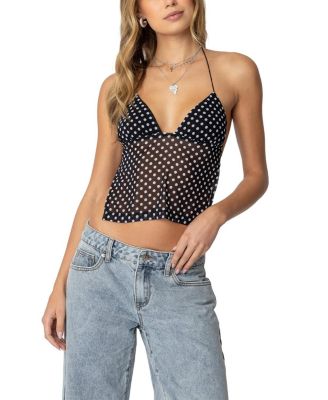 Edikted - Polka Dot Backless Chiffon Top