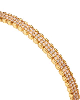 Diamond Bangle Bracelet in 14K Yellow Gold, 1.0 tcw