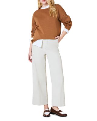 Stretch Twill Crop Wide Leg Pants 