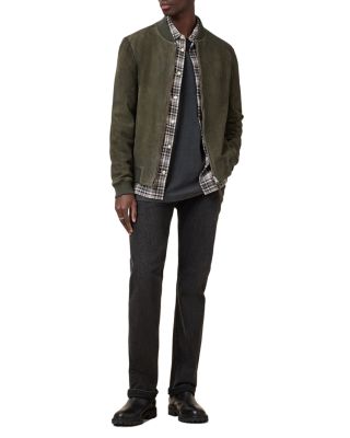 Buckley Regular Fit Waxed Goat Suede Bomber Jacket