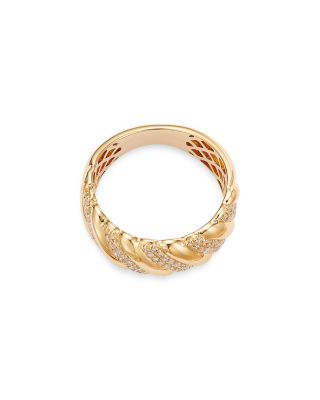Diamond Pav&eacute; Band Ring in 14K Yellow Gold, 0.33 tcw