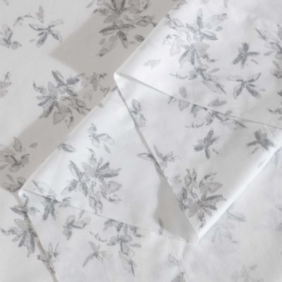 Printed Cotton Sateen 4 Piece Sheet Set, Queen