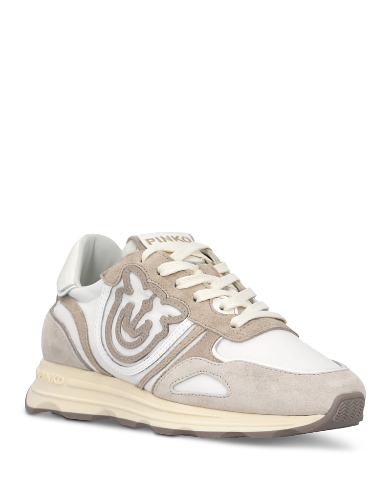 Shop Pinko Women's Zoe Lace Up Sneakers In Sand