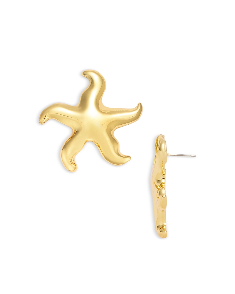 Aqua Star Drop Earrings In Gold Tone - Exclusive In Gold
