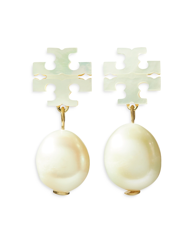 Tory Burch Kira Mother-of-pearl Drop Earrings In Gold
