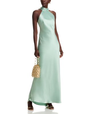Sleeveless Satin Gown - Exclusive