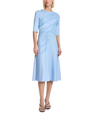 Misook - Tonal Abstract Fit and Flare Dress
