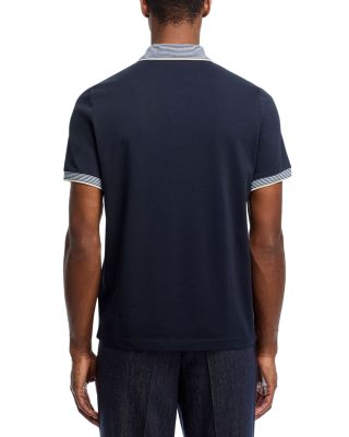 Striped Trim Cotton Polo Shirt - Exclusive