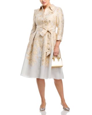 Metallic Jacquard Shirt Dress