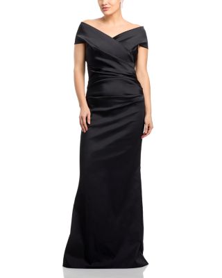 Satin Stretch Off The Shoulder Gown