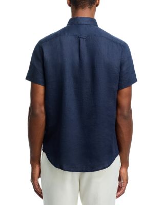 Short Sleeve Linen Shirt in True Navy - Exclusive