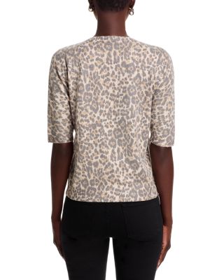 Leopard Print Elbow Sleeve Sweater