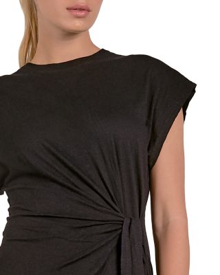 Cap Sleeve Side Tie Midi Dress