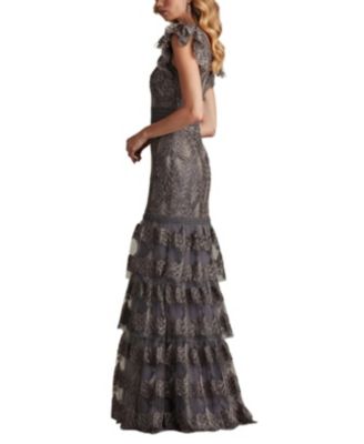 Rhone Tiered Embroidered Tulle Gown