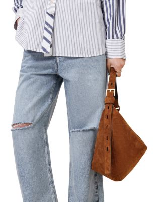 Halfmoon Suede Shoulder Bag