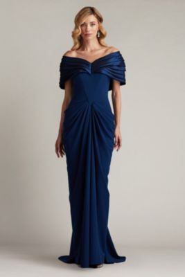 Seraphine Pleated Portrait Collar Gown