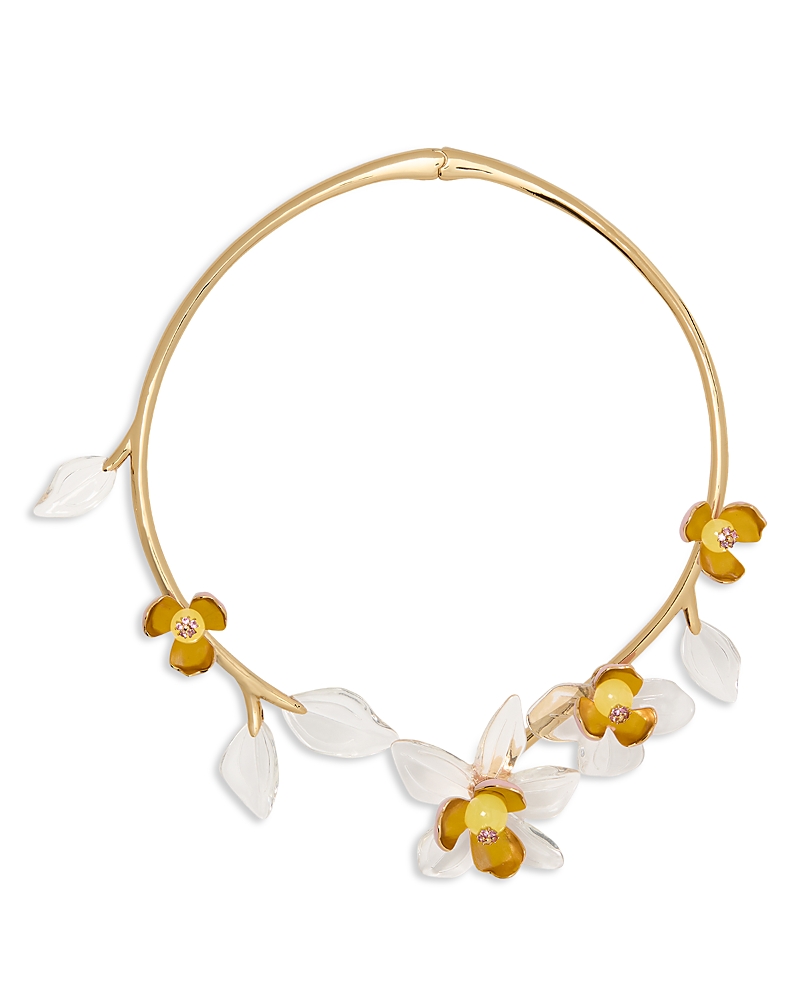 Kate Spade Bright Orchid Statement Collar In White/gold