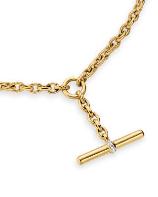 Mercer Petite Toggle Chain Necklace in 18K Yellow Gold with Diamonds, 4.5mm