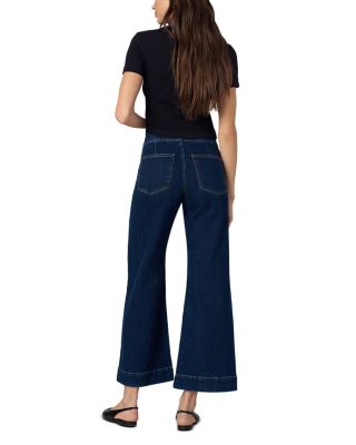 The Elia High Rise Wide Leg Ankle Jeans in Magnetic