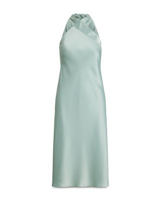 Satin Charmeuse Halter Cocktail Dress