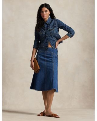 Ralph Lauren Lauren Ralph Lauren Paneled Denim A Line Skirt