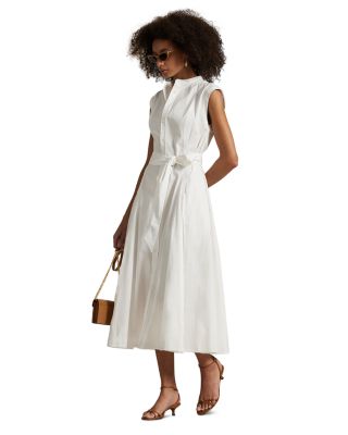 Ralph Lauren - Belted Cotton Sleeveless A-line Shirtdress